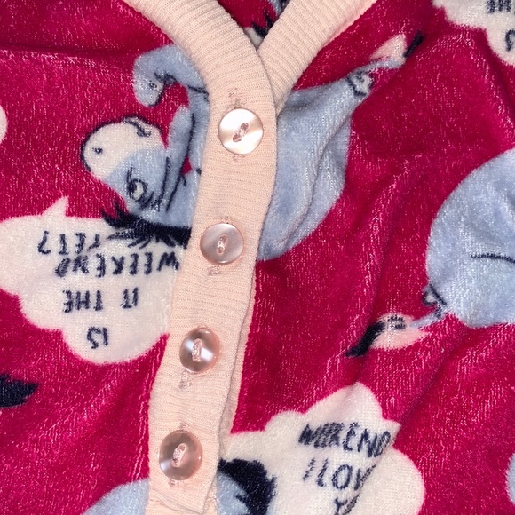 XL Disney Eeyore weekend fleece pajama set - Picture 2 of 6